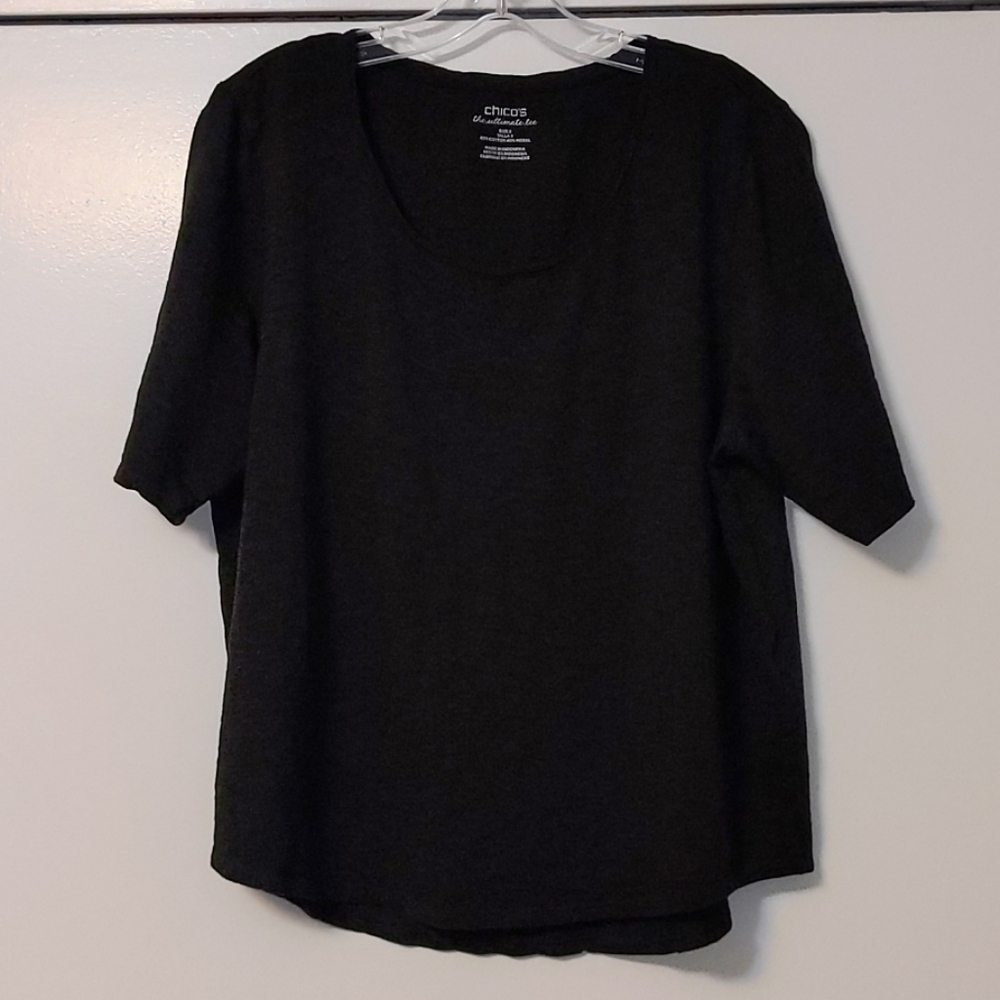 Chico's Sheer Black Tee